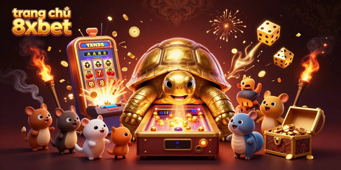 Engage with the extraordinary world of trang chủ 8xbet, where a golden tortoise and vibrant slot machines come alive!