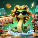 Join the excitement at MM99 with Medusa and a warrior mouse enjoying thrilling slot games.
