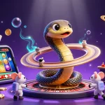 Gamble at the australia best online casino real money with cartoon-themed cosmic gaming setup.