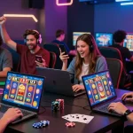 Exciting online gaming scene highlighting the best credit card casinos with diverse players engaged in vibrant digital games.