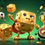 Experience winning strategies at SC88 Plus with a fun 3D illustration of a golden dice golem.