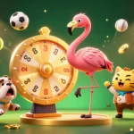 Experience the excitement of tr88 with a vibrant game show illustration showcasing flashy prizes and dynamic sports elements.