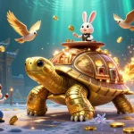 Experience thrilling gaming with Uy88's captivating casino illustrations featuring golden tortoises and vibrant dealers.